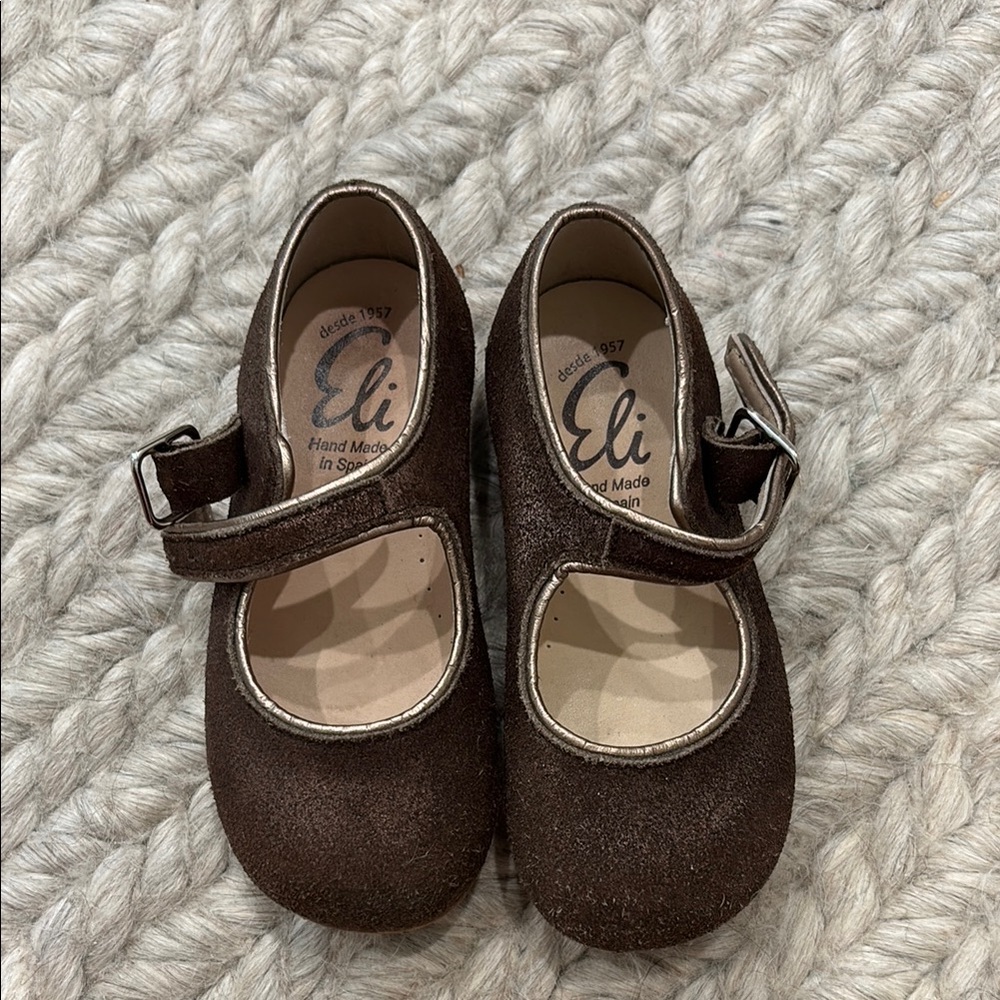 Brown Suede Dress Shoes with Strap